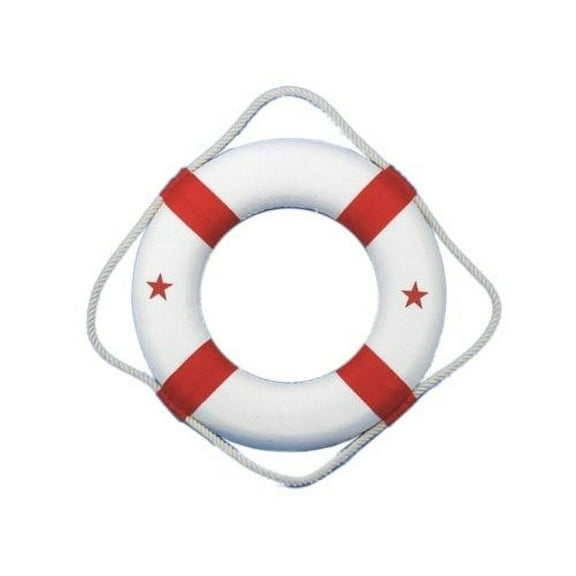 Hampton Nautical Decorative Life Ring New Lifering, 6", Red