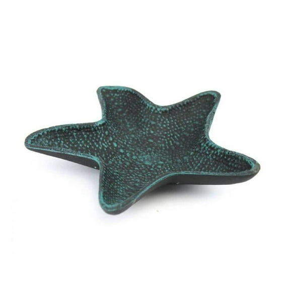 Hampton Nautical K-1290-seaworn Seaworn Blue Cast Iron Starfish Decorative Bowl 8-inch Width