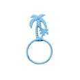 thumbnail image 1 of Hampton Nautical Rustic Palm Tree Towel Holder 9" Bathroom Beach Decor-Cast Iron, Solid Light Blue, 1 of 7