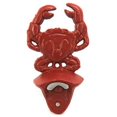 thumbnail image 1 of Hampton Nautical Rustic Red Wall Mounted Crab Bottle Opener 6"-Vintage Cast Iron Sea Life Decor, 1 of 7