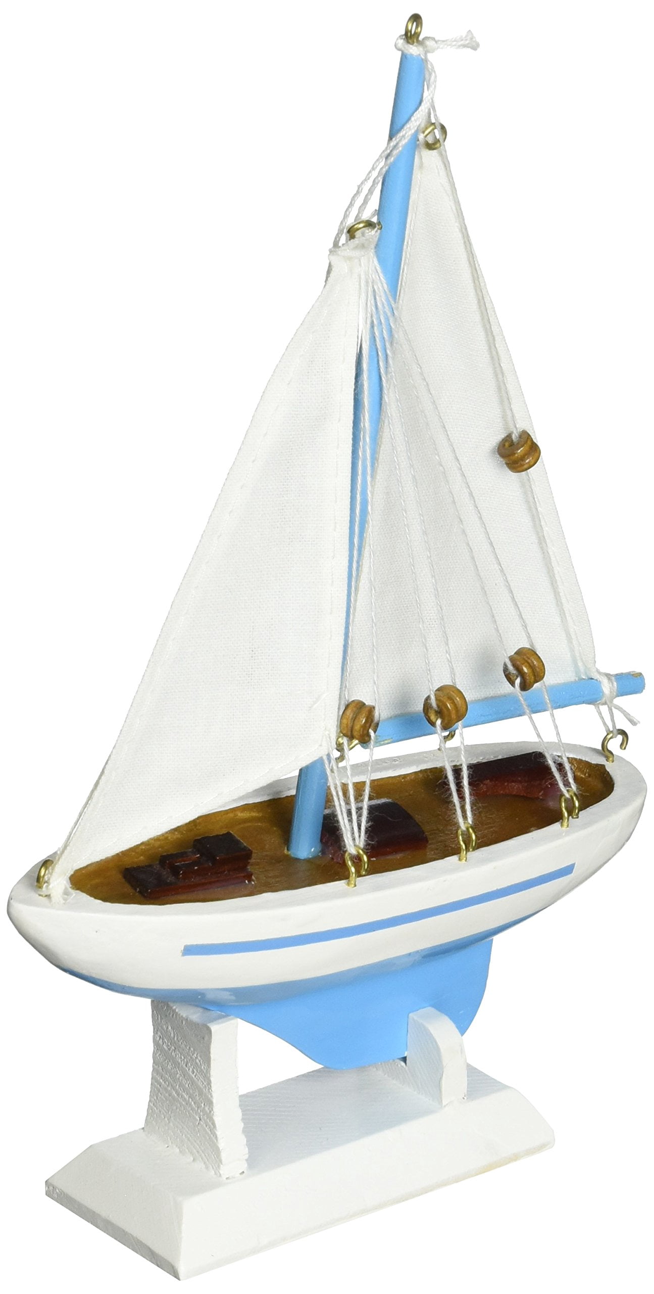 Hampton Nautical Sailboat9-112-XMAS Wooden Light Blue Sailboat Model ...