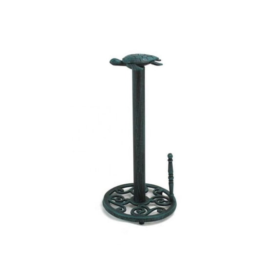 Hampton Nautical Seaworn Blue Paper Towel Holder 13"-Sea Turtle Beach Decor-Cast Iron