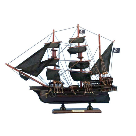 Hampton Nautical Wooden Captain Kidd's Adventure Galley Model Pirate Ship, 20"
