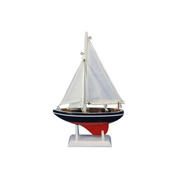 Hampton Nautical Wooden Endeavour Model Sailboat Decoration 9" - Small Wood Sailboat - Wooden Mo