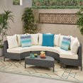 thumbnail image 1 of Hampton Outdoor 4 Seater Wicker Sofa Set with Cushions, Grey, White, 1 of 2