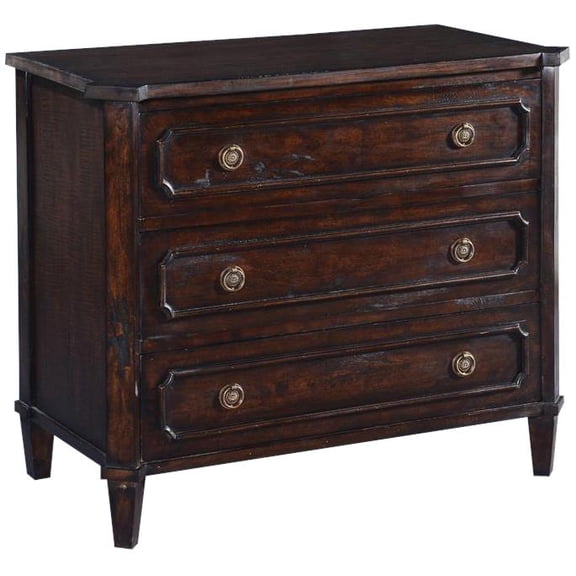 Hampton Pecan Chest-Elegant Brass Hardware