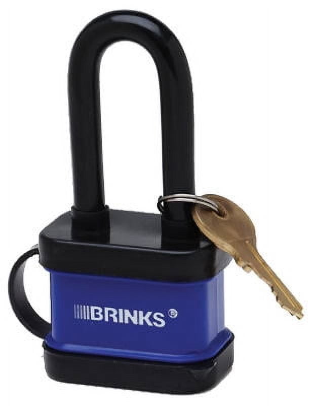 Brinks Blue and Black Weather Resistant Steel Padlock with Key