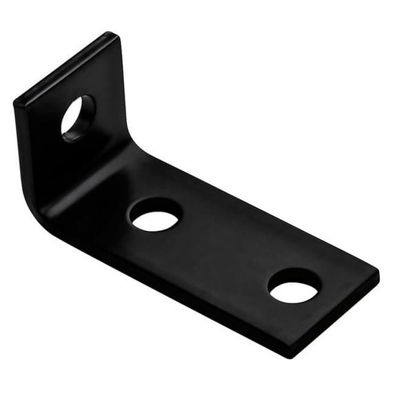 Hampton Products 5024763 3.5 x 1.5 x 0.18 in. Black Steel Offset Leg Corner Brace pack of 10