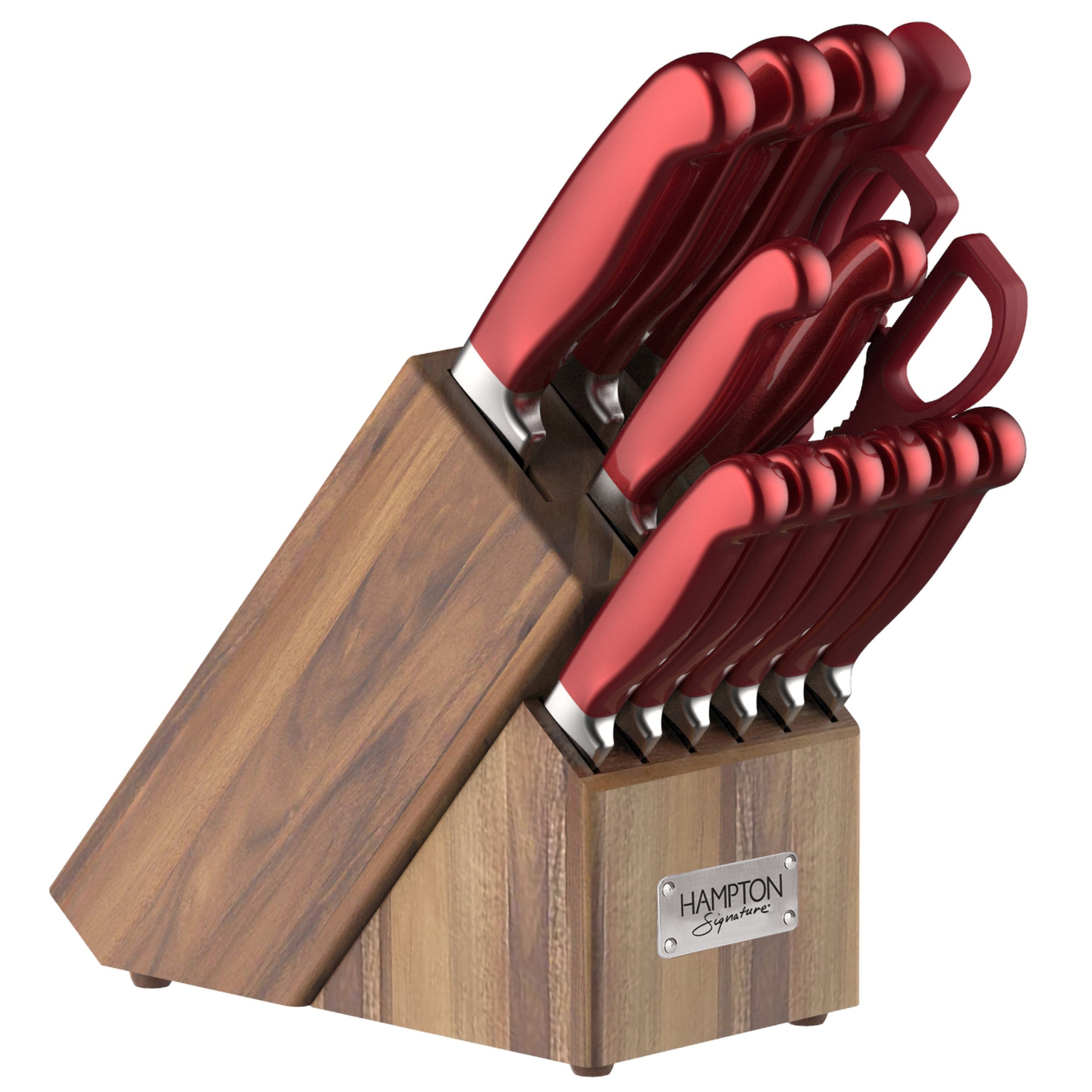 Hampton Forge Harley Messerblock-Set – 14-teilig, Aus Deutscher Edelstahlklinge & Akazienholz, Braun
