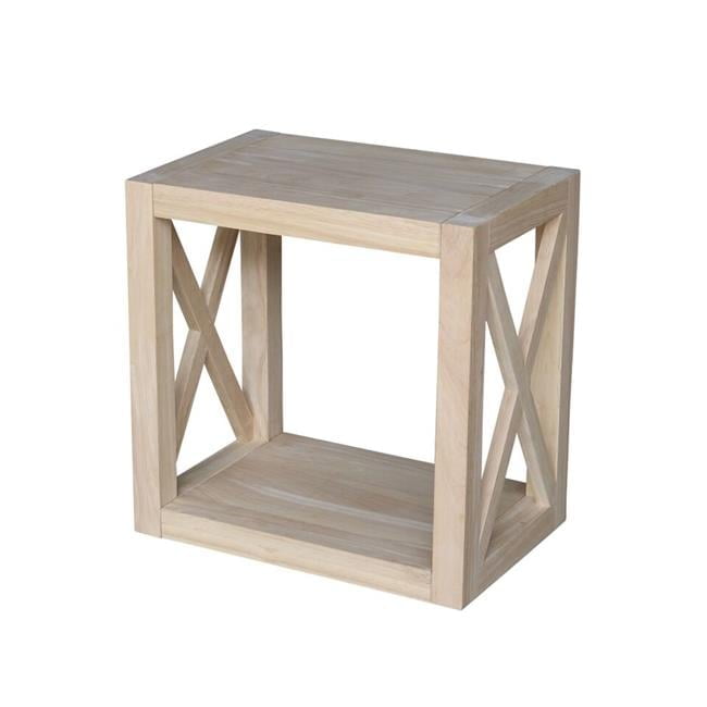 Hampton Traditional Solid Wood Narrow End Table - Unfinished