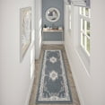 thumbnail image 1 of Hampton Traditional 2' x 10' Gray and Cream Polypropylene Indoor Area Rug, 1 of 8
