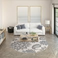 thumbnail image 1 of Hampton Transitional 8' Round Cream and Gray Polypropylene Indoor Area Rug, 1 of 7