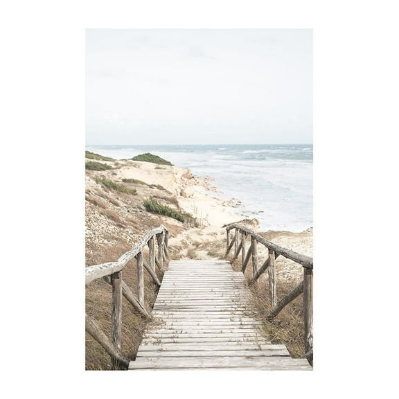 Hamptons Beach Boardwalk Print Wall Art, Modern Wall Decor For Living Room Bedroom, 8x12 UNFRAMED