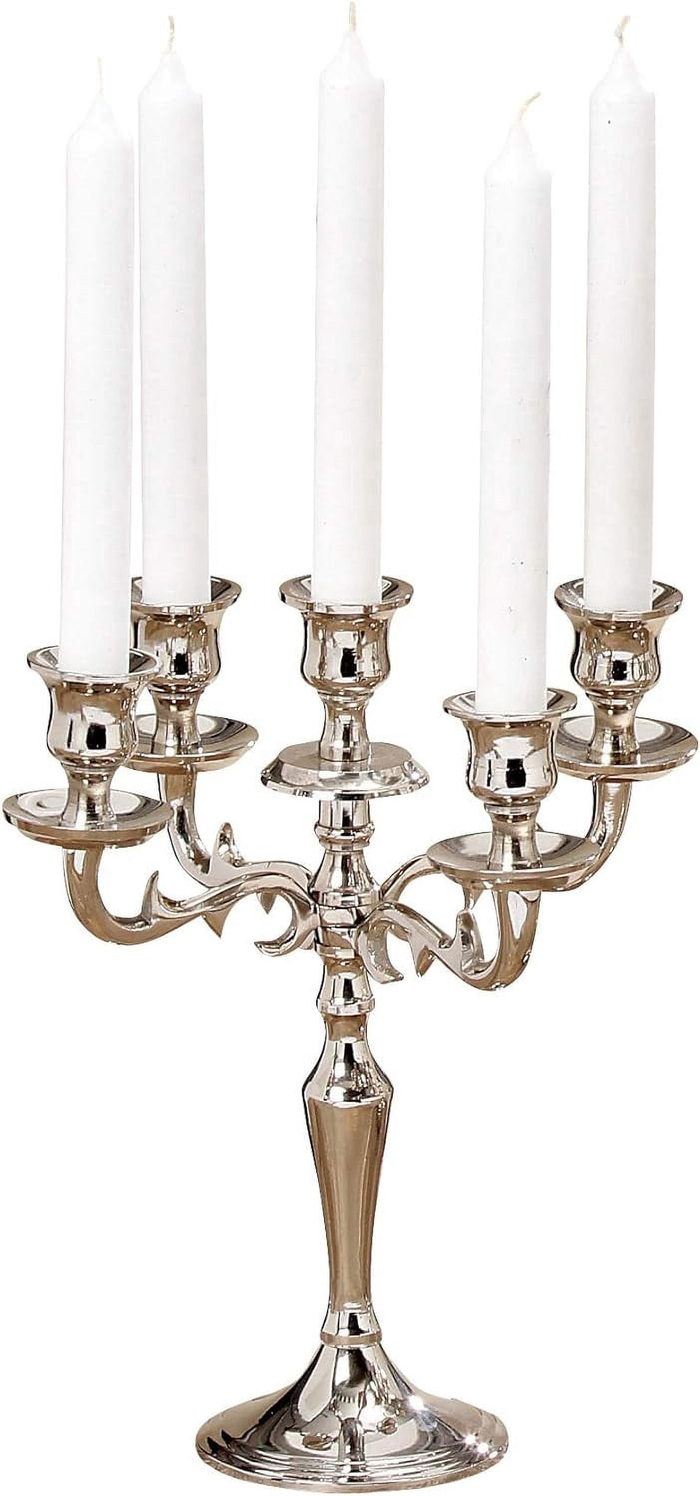 Hamptons Five Arm Silver Candelabra, Refined Details, Radiant Polish ...