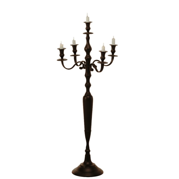 Hamptons Five Candle Candelabra, Rustic Black Finish over 3 ft. High, (41.25 Inches)