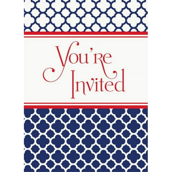 Hamptons Quatrefoil Invitations w/ Envelopes (8ct)