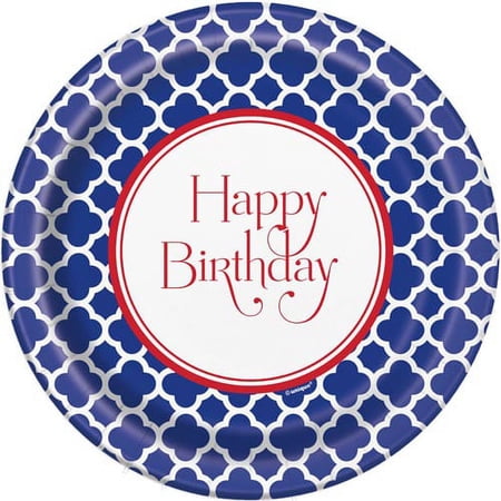 Hamptons Quatrefoil Large Paper Plates (8ct)