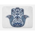 thumbnail image 1 of Hamsa Bath Mat, Mystical Ancient Civilizations Culture Protective Power Luck Evil Eye, Non-Slip Plush Mat Bathroom Kitchen Laundry Room Decor, 29.5 X 17.5 Inches, Pale Blue Indigo Baby Blue, Ambesonne, 1 of 2