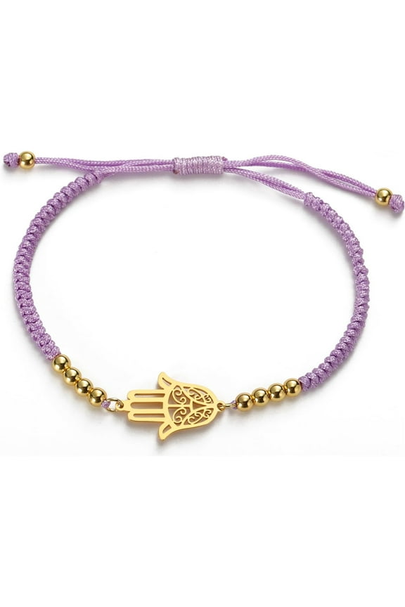 Hamsa Bracelet Hand of Fatima Bracelet Adjustable Beaded Couple Bracelets Kabbalah Fatima Hand Amulet Jewelry Handmade Braided Rope Lucky Red String Bracelet