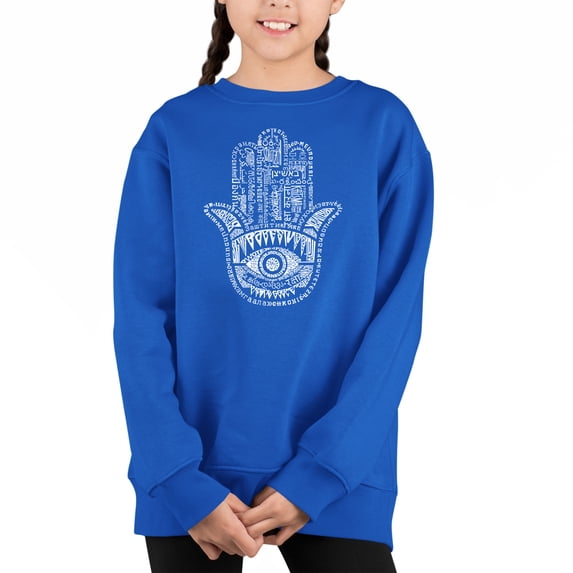 Hamsa - Girl's Word Art Crewneck Sweatshirt
