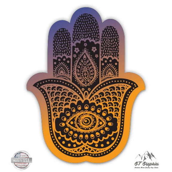 Hamsa Hand Beautiful Color - 12" Vinyl Sticker Waterproof Decal