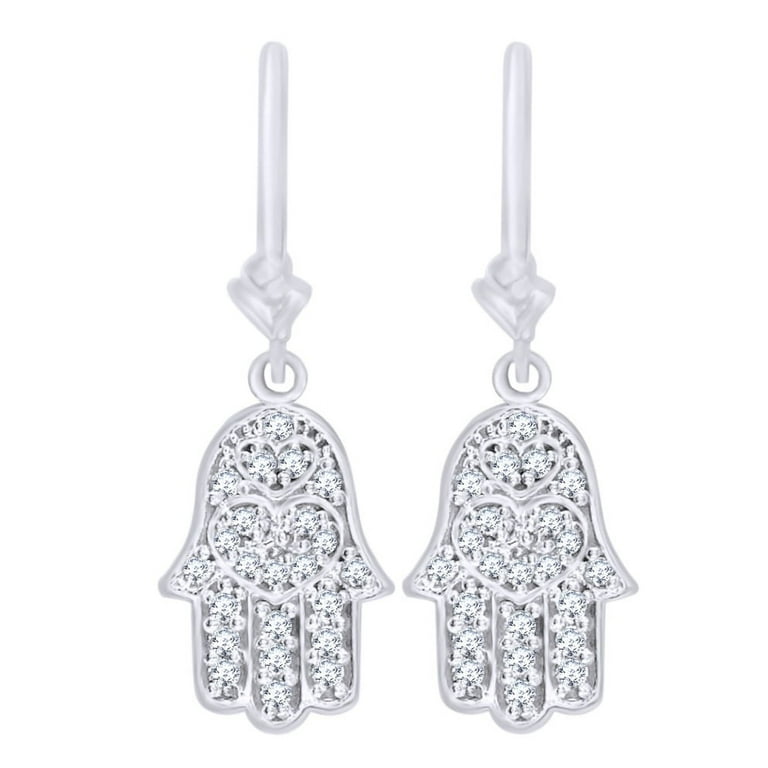 14k Yellow Gold Hamsa Hand Charm with Cubic Zirconia 14k Yellow Gold Hamsa Hand Charm with Cubic Zirconia