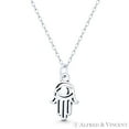 thumbnail image 1 of Hamsa Hand Evil Eye Charm Pendant & Chain Necklace in Oxidized .925 Sterling Silver, 1 of 1