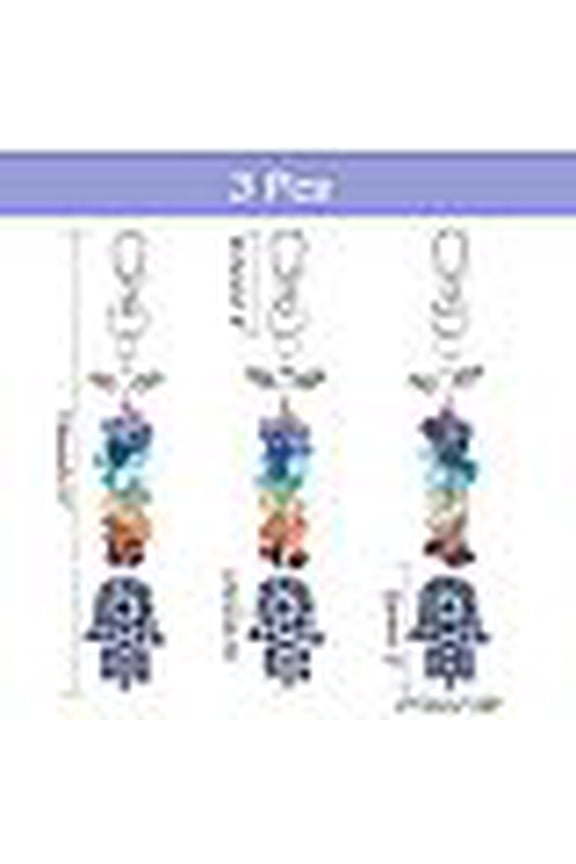 Hamsa Hand with Evil Eye Planner Charm Gemstone Chips with Lobster Clasp Cluster Pendant Evil Eye Pendant for Jewelry Keychain Bag Crafts Length 135mm