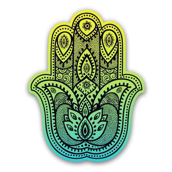 Hamsa Hand Green - 12" Vinyl Sticker Waterproof Decal