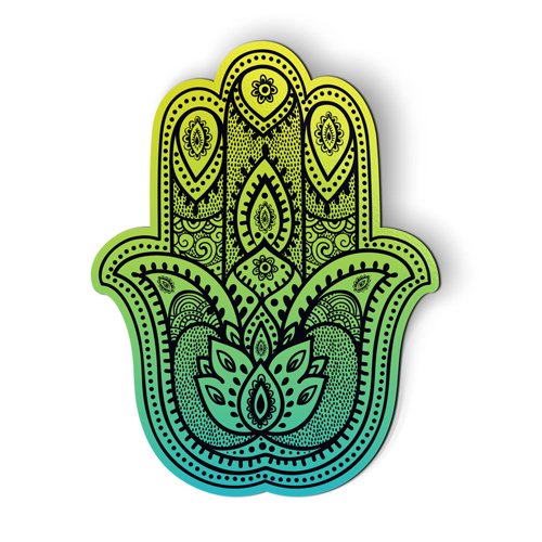 Hamsa Hand Green - 5" Magnet for Car Locker Refrigerator