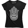 thumbnail image 1 of Hamsa Hand Iron-On Patch Embroidered Khamsah Eye Palm Hand of Fatima Emblem Tee Shirt, 1 of 4