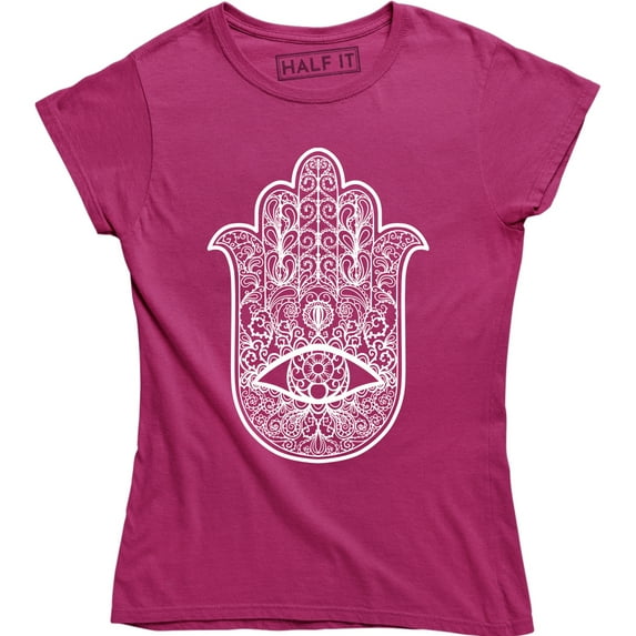 Hamsa Hand Iron-On Patch Embroidered Khamsah Eye Palm Hand of Fatima Emblem Tee Shirt
