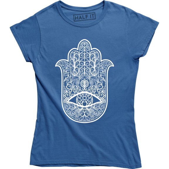 Hamsa Hand Iron-On Patch Embroidered Khamsah Eye Palm Hand of Fatima Emblem Tee Shirt