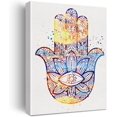 thumbnail image 1 of Hamsa Hand Kabbalah Watercolor Hand Art Canvas Painting Prints for Home Wall Decor Framed Artwork Wedding Housewarming Gifts(12x15), 1 of 5