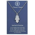 thumbnail image 1 of Hamsa Hand Necklace Hand of Fatima Evil Eye Protection Good Luck Gifts, 1 of 7