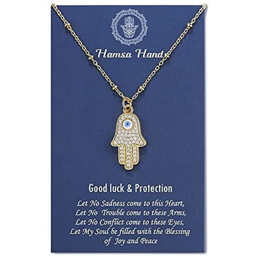 925 Sterling Silver Hamsa Hand Pendant - Evil Eye Protection Good Luck Amulet