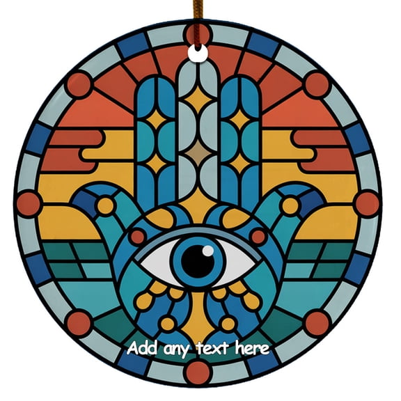Hamsa Hand Ornament  Custom Text Ornament to Hang on Christmas Tree, Gift for Family, Friends, Man & Woman, Christmas 2025