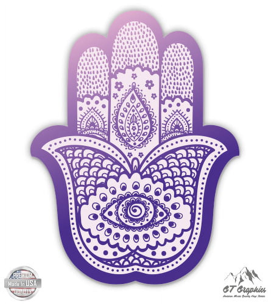 Hamsa Hand Of Fatima Sticker Set - Vinyl Waterproof Decal For Car, Laptop, Window, 5" Size