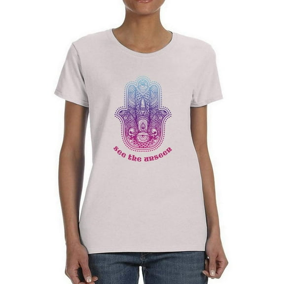 Hamsa Hand See The Unseen T-Shirt Women -Smartprints Designs, Female 3X-Large