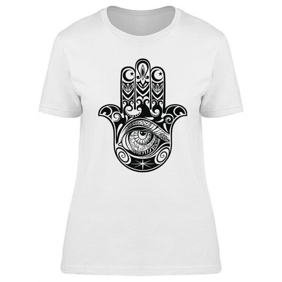 Hamsa Hand Tattoo Design T-Shirt Women -Image by Shutterstock, Female Small