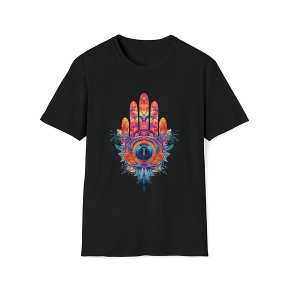 Hamsa Hand Unisex Softstyle T-Shirt Seeing Eye Hippie Boho Inspired