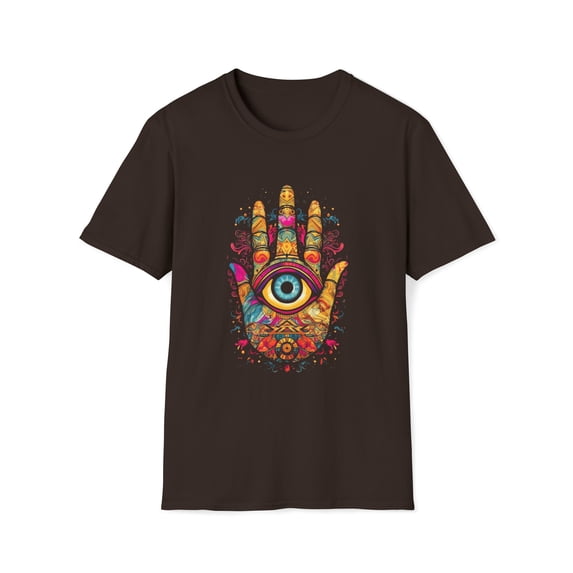 Hamsa Hand Unisex Softstyle T-Shirt Seeing Eye Hippie Boho Inspired