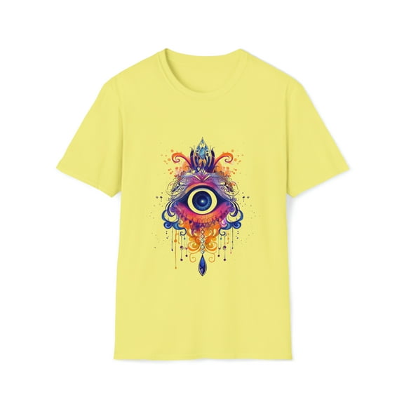 Hamsa Hand Unisex Softstyle T-Shirt Seeing Eye Hippie Boho Inspired