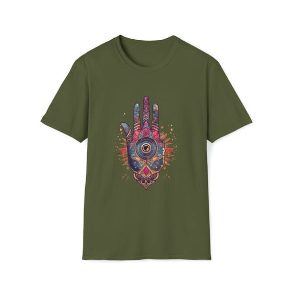 Hamsa Hand Unisex Softstyle T-Shirt Seeing Eye Hippie Boho Inspired