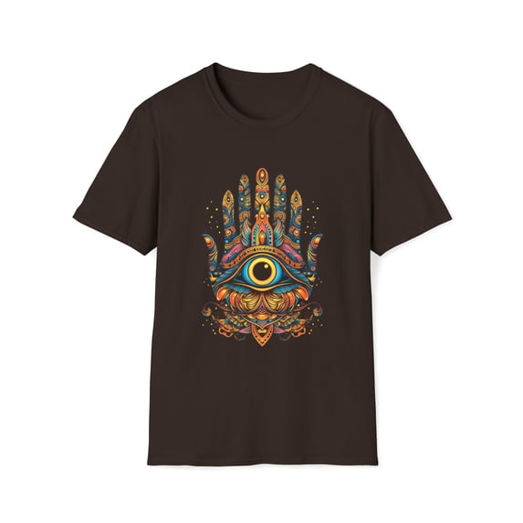 Hamsa Hand Unisex Softstyle T-Shirt Seeing Eye Hippie Boho Inspired