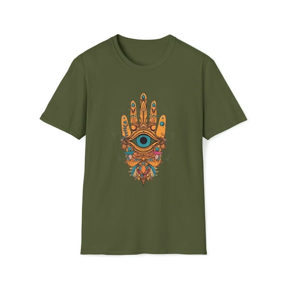 Hamsa Hand Unisex Softstyle T-Shirt Seeing Eye Hippie Boho Inspired