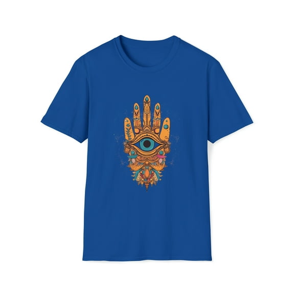 Hamsa Hand Unisex Softstyle T-Shirt Seeing Eye Hippie Boho Inspired