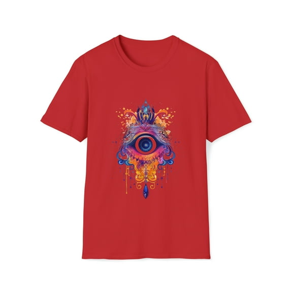 Hamsa Hand Unisex Softstyle T-Shirt Seeing Eye Hippie Boho Inspired