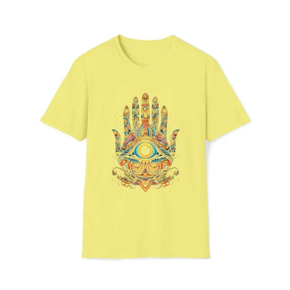 Hamsa Hand Unisex Softstyle T-Shirt Seeing Eye Hippie Boho Inspired