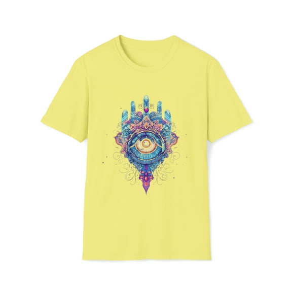 Hamsa Hand Unisex Softstyle T-Shirt Seeing Eye Hippie Boho Inspired